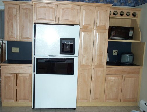 The new fridge/pantry area