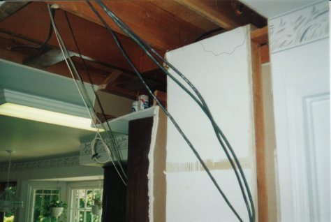 Behind the soffit
