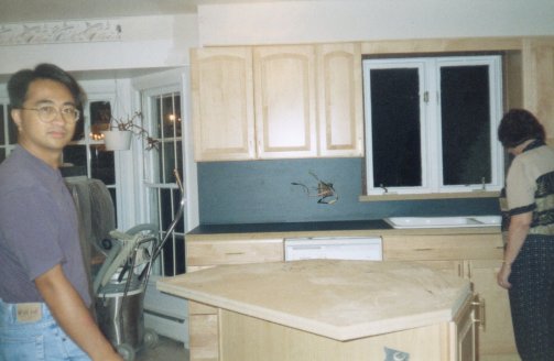 Homer and Barry check out the new cabinets